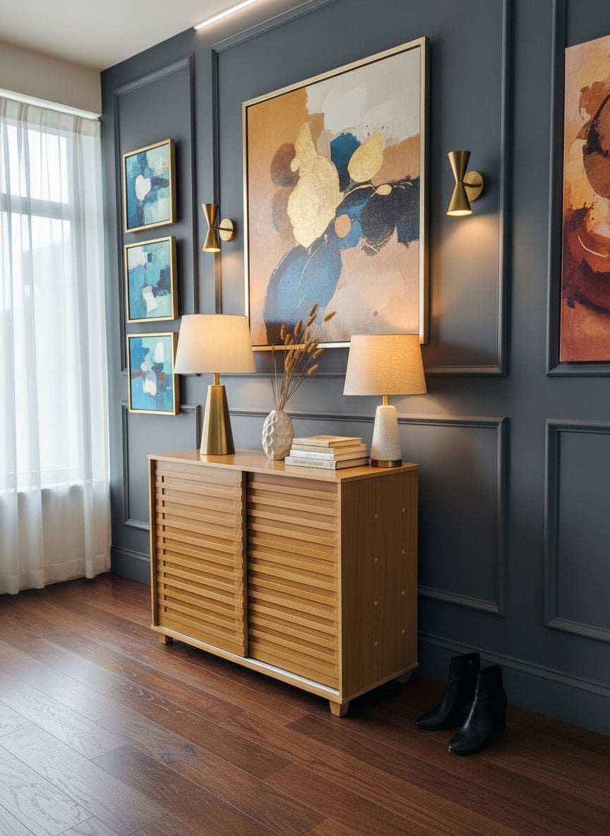 Abbe Light Brown Shoe Rack