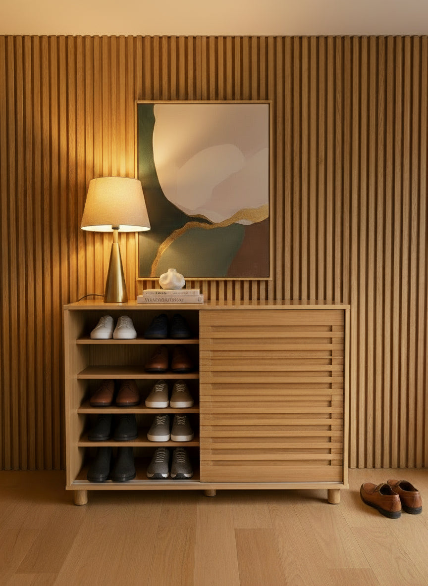 Abbe Light Brown Shoe Rack