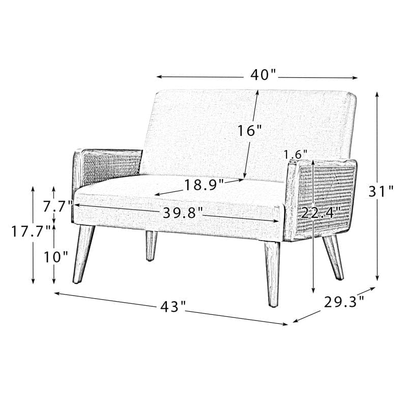 Rattan 2 Seater Sofa