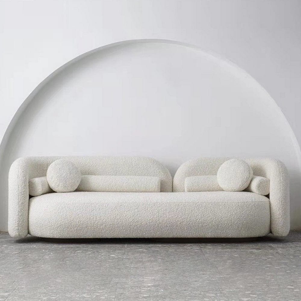 Modern 3 Seater Sofa Boucle Fabric