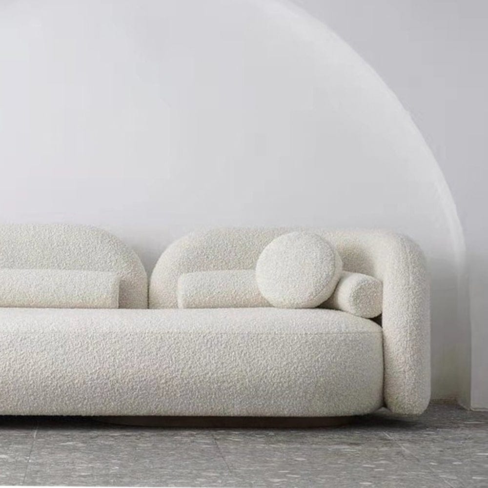 Modern 3 Seater Sofa Boucle Fabric