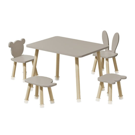 Multi Kids Study Table With 4 Chairs