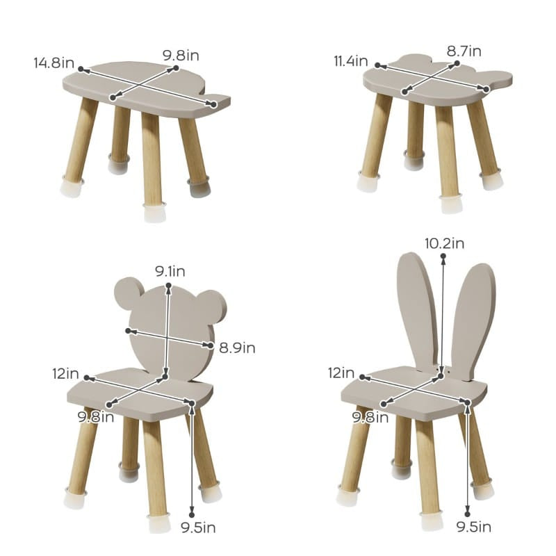 Multi Kids Study Table With 4 Chairs