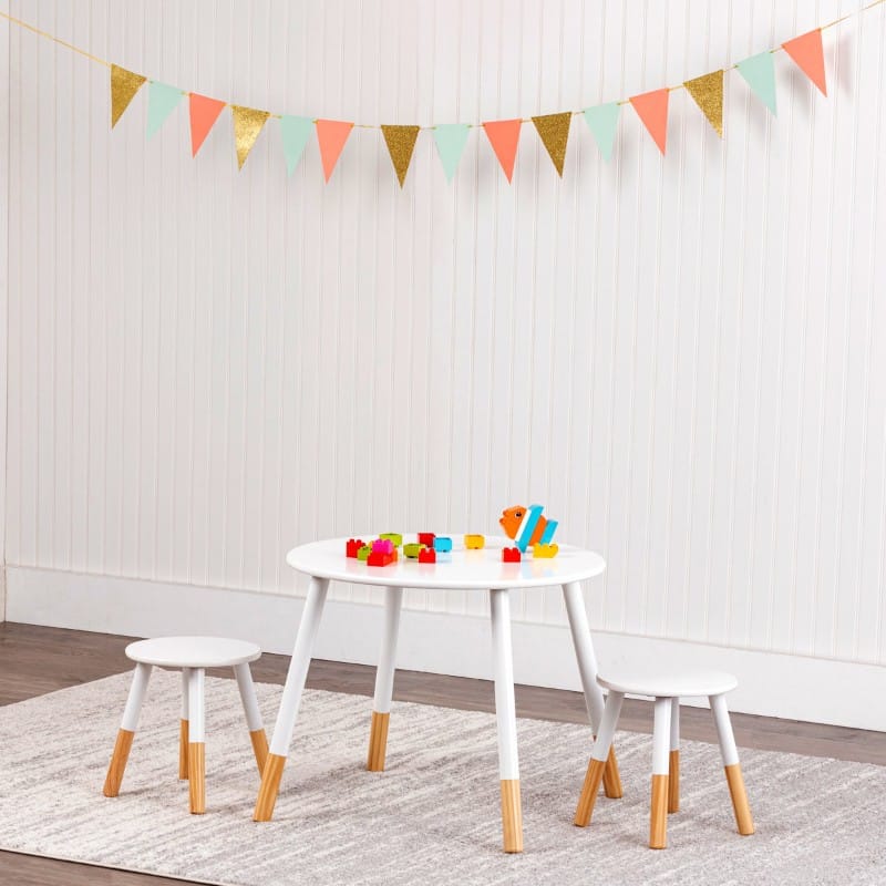 Round Kids Study Table With Chairs