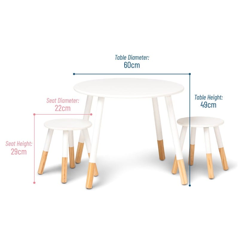 Round Kids Study Table With Chairs