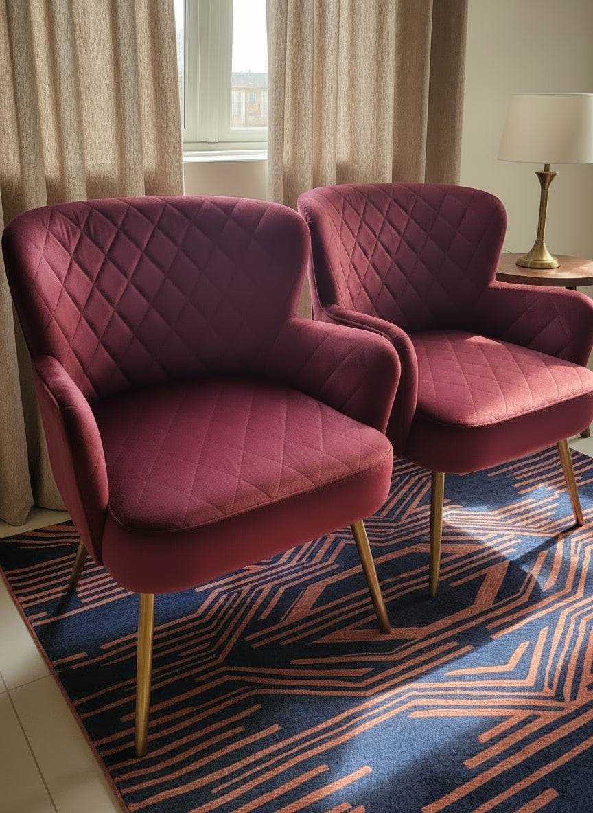 Azure Maroon Bedroom Chair