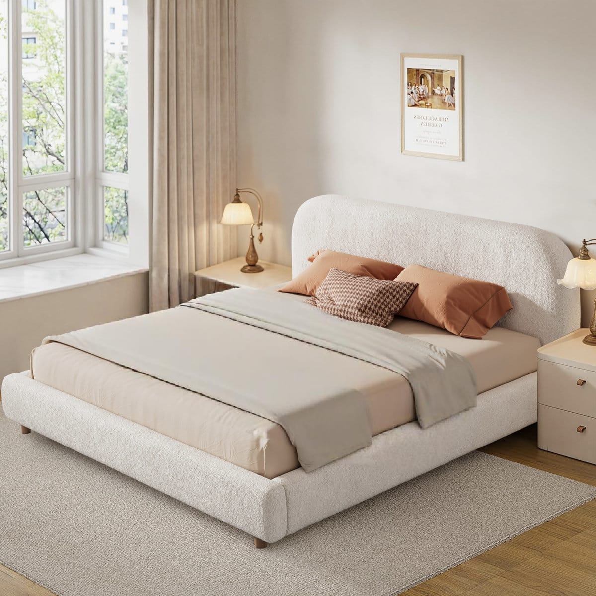 Alara Boucle Double Bed