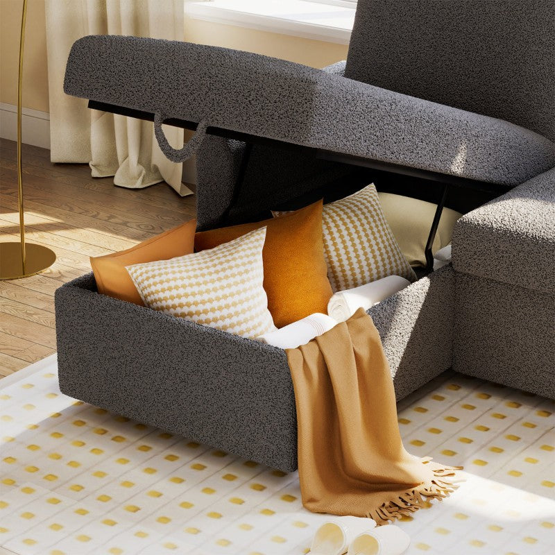 Boucle L Shape Sofa Cum Bed