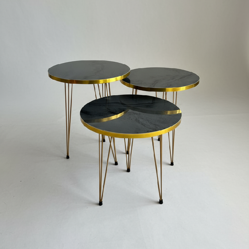 Alda Set Of 3 Nesting Table Grey