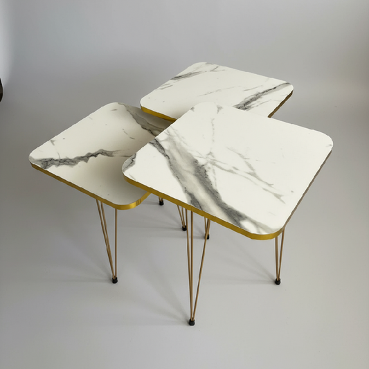 Clio Set Of 3 Nesting Table White