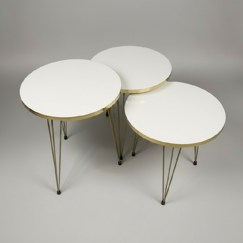Alda Set Of 3 Nesting Table White