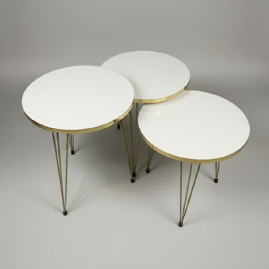 Alda Set Of 3 Nesting Table White