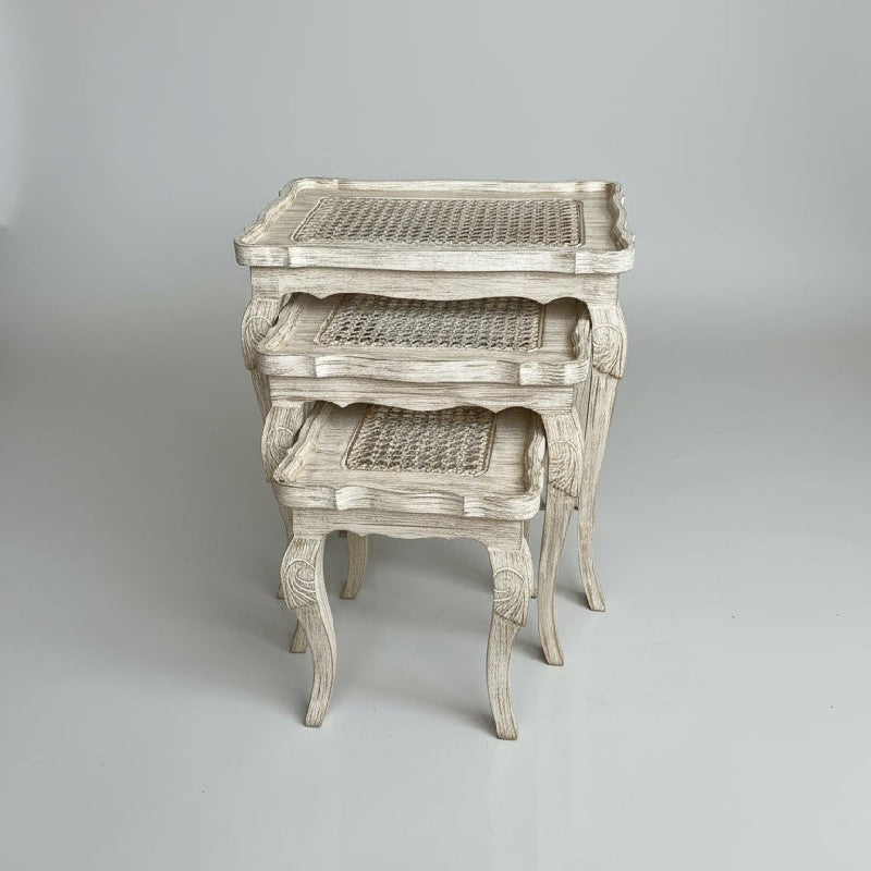 Cane Set Of 3 Nesting Table