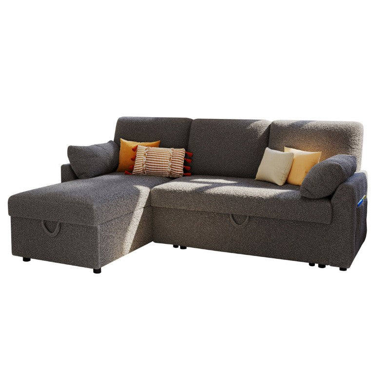 Boucle L Shape Sofa Cum Bed
