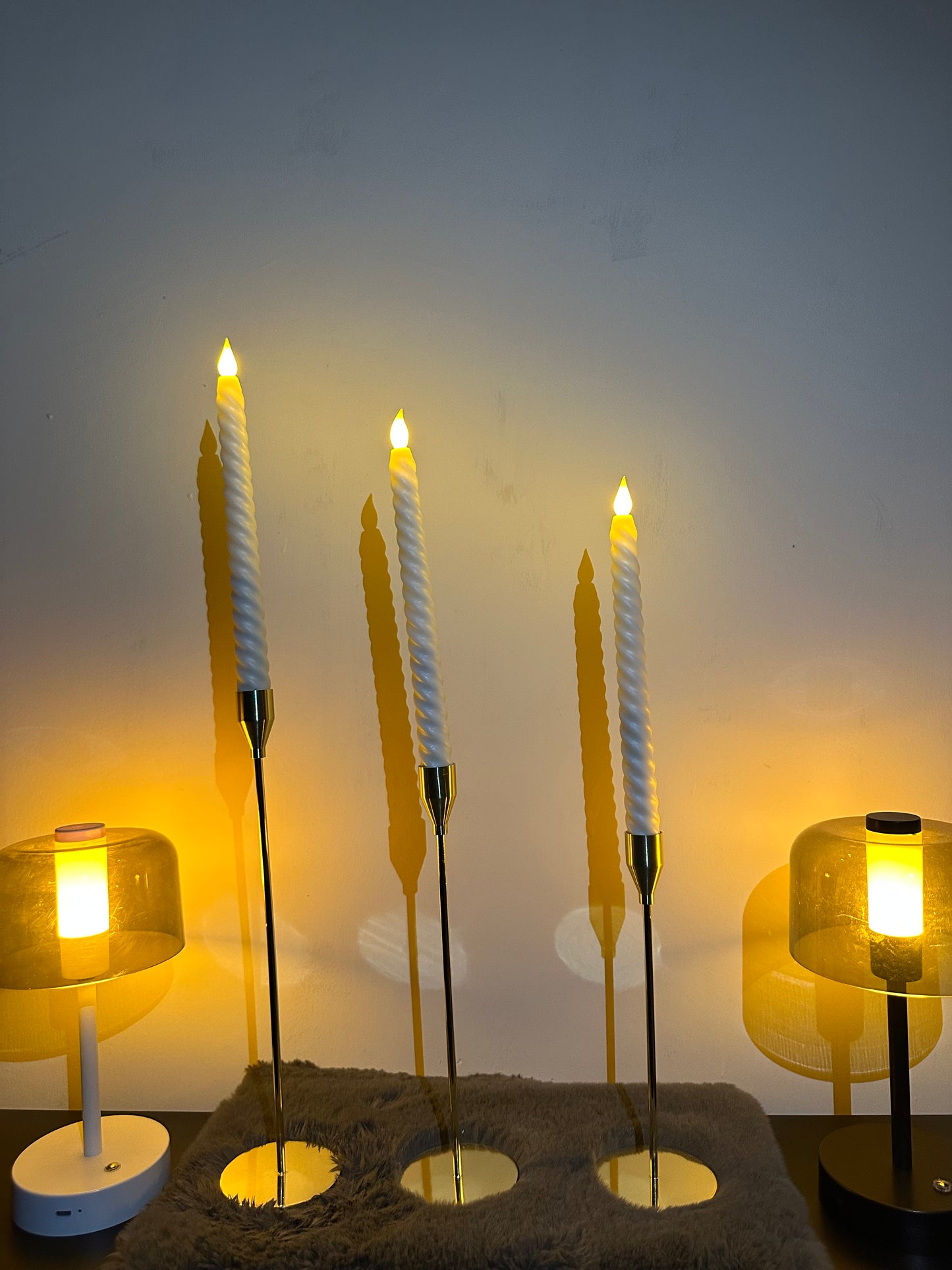 Candle Stand Set of 3 + Candles
