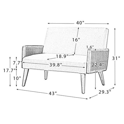 Rattan 2 Seater Sofa