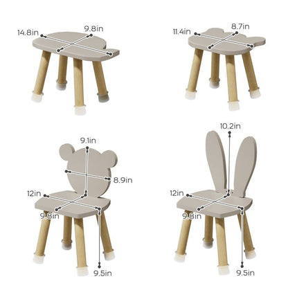 Multi Kids Study Table With 4 Chairs