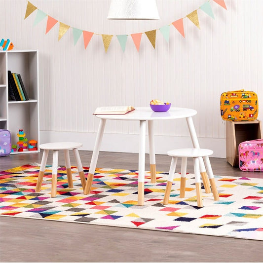 Round Kids Study Table With Chairs