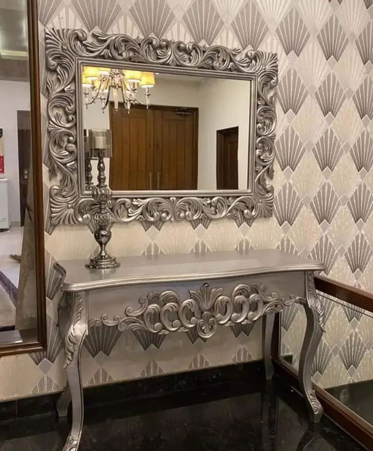 Abba Silver Mirror Console