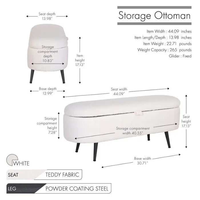 Aila Storage Puffy + Ottoman Stool
