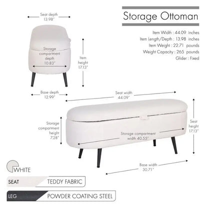 Aila Storage Puffy + Ottoman Stool