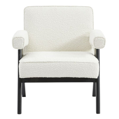 Alexa Wooden Chair Boucle Fabric