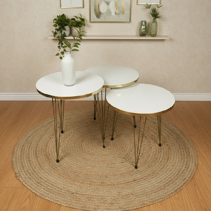 Alda Set Of 3 Nesting Table White