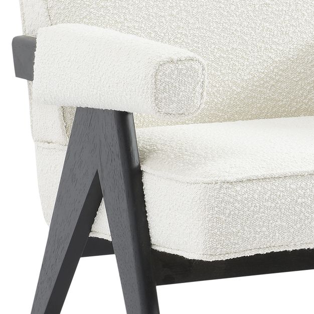 Alexa Wooden Chair Boucle Fabric