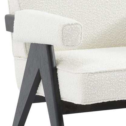 Alexa Wooden Chair Boucle Fabric