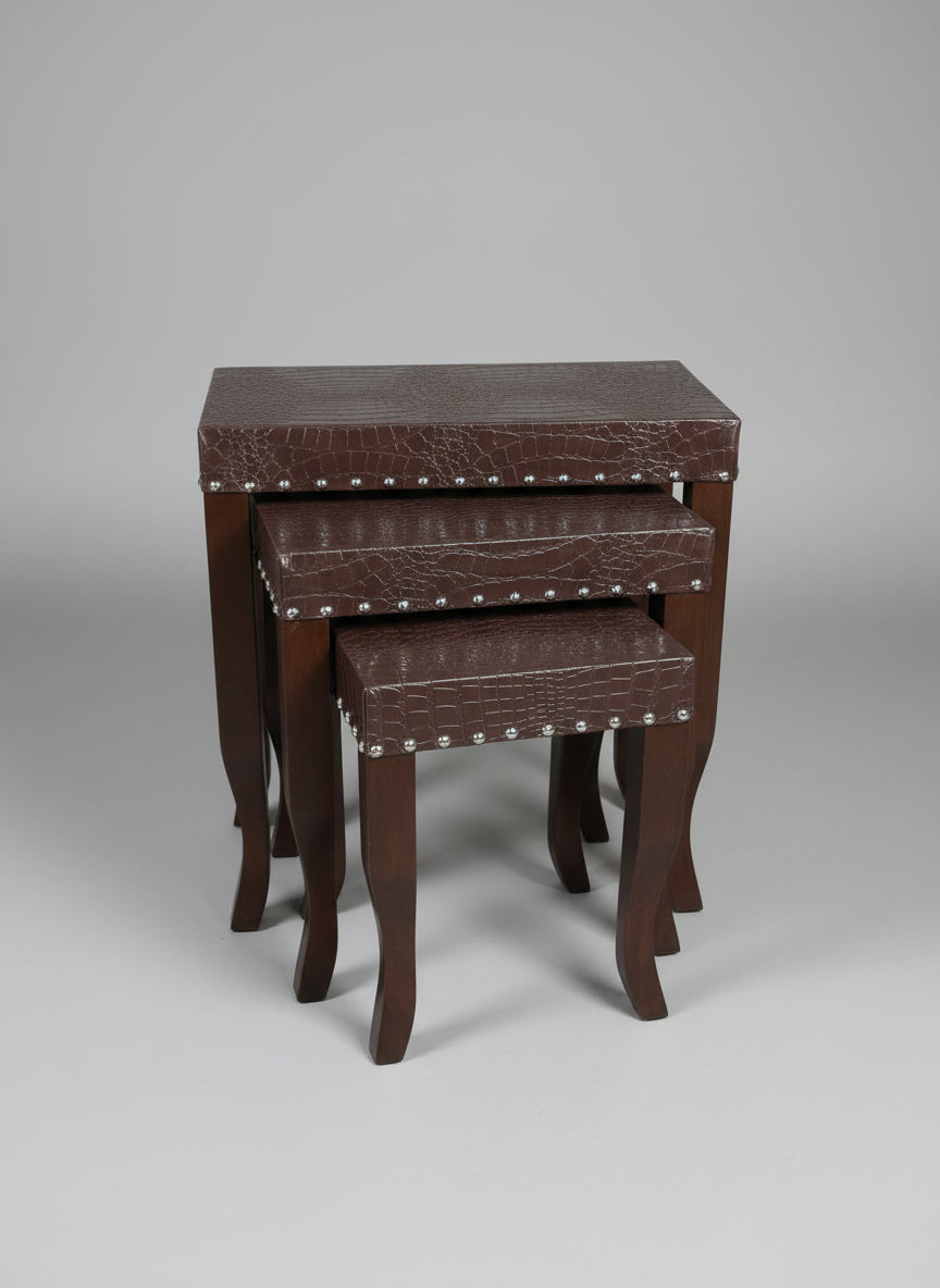 Alee Set Of 3 Nesting Table Brown