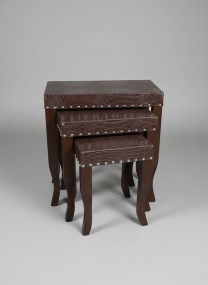 Alee Set Of 3 Nesting Table Brown