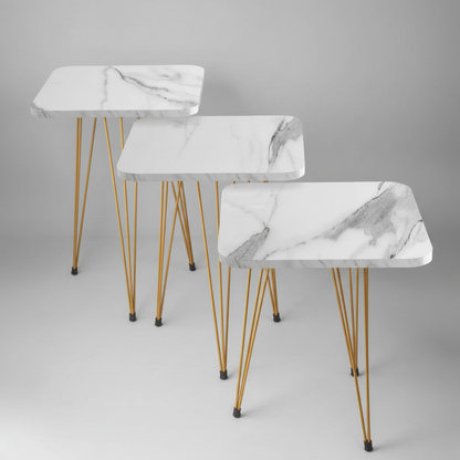 Clio Set Of 3 Nesting Table White