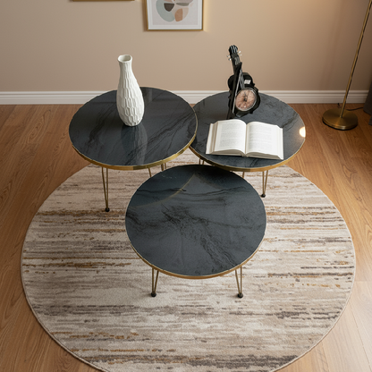 Alda Set Of 3 Nesting Table Grey