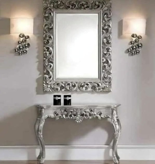 Silver Eye Mirror Console