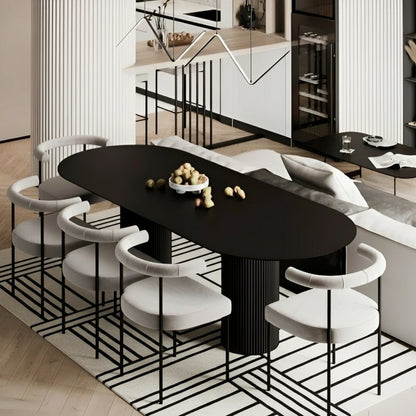 Alfa Modern Dining Table Black/White