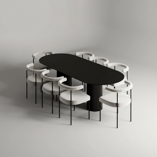 Alfa Modern Dining Table Black/White